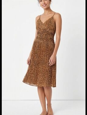 Due' Per Due' Veste Midi Dress Women's Size 4 Animal Print Vintage Look Prom